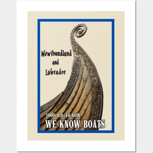 Newfoundland T-Shirt, Labrador We Know Boats Sailing Viking T-shirt Posters and Art